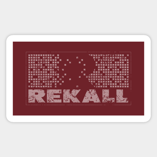 Total Recall – Rekall Logo (distressed) Sticker by GraphicGibbon